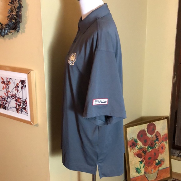 FOOTJOY Size Large Polo Golf PGA Logo Titleist Logo Dark Gray Casual $79 NEW - Picture 6 of 16